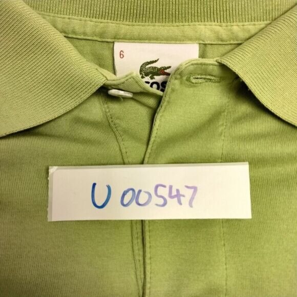 Lacoste Polo Shirt Mens Size 6 Lime Green Short Sleeve Solid Golf Solid Casual - Picture 13 of 13